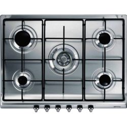 Smeg SE70S-6 70cm Classic Gas Hob with  Enamelled Pan Stands in Stainless Steel